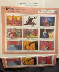 Disney Sleeping Beauty Grenada Postage Stamps 1987 Mint - Picture 1 of 2
