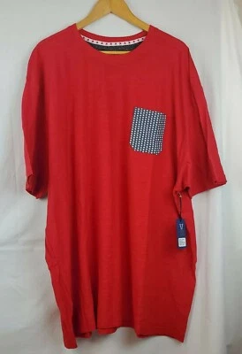 Quilted Giraffe Men’s Red Short Sleeve T Shirt 5X Plus Star Pocket Crewneck NEW - Image 1 of 4