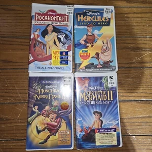 SEALED Walt Disney Clamshell VHS Tape Vtg lot Pocahontas Hunchback Hercules - Imagen 1 de 10