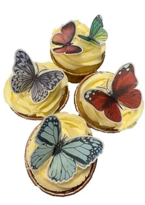 Cake Toppers PRECUT 14 Beautiful Multi Size/Colour Edible Wafer Paper Butterfly - Picture 1 of 10