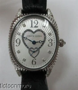 RETRO JUDITH RIPKA STERLING SILVER MOP HEART DIAL WRIST WATCH QUARTZ WORKS! - Picture 1 of 12