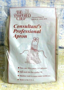 Pampered Chef Consultant's Professional Apron, Tan or Khaki #6600 - Vintage NEW - Picture 1 of 6