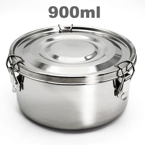 Edelstahldose mit Deckel 900 ml Brotdose Lunchbox auslaufsicher Essensbehälter - Bild 1 von 5