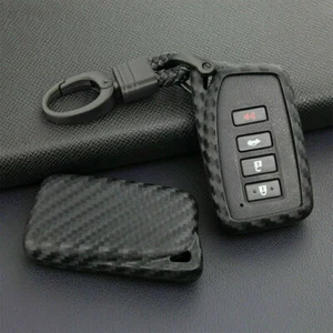 Carbon Fiber Car Key For Lexus Fob Case Cover Chain Ring Keychain Accessories - Picture 1 of 5