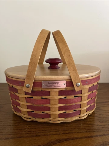 Longaberger Christmas 2007 Sweets & Treats Basket Lidded Protector Liner Lid Cover