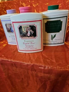 (3) Yardley Perfumed Talc  7oz English Rose/English Lavender/Lily of the Valley - Picture 1 of 6