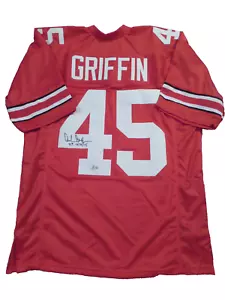 Camiseta roja firmada por Archie Griffin estilo universitario, Beckett, HT 1974/75 - Imagen 1 de 2