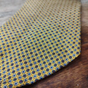 Corbata dorada geométrica para hombre Brooks Brothers Makers pura seda hecha en EE. UU. - Imagen 1 de 5