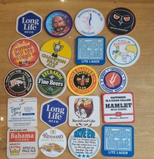 20 Vintage Beer Mat Coasters (1970s) Bundle 5 joblot Beermats