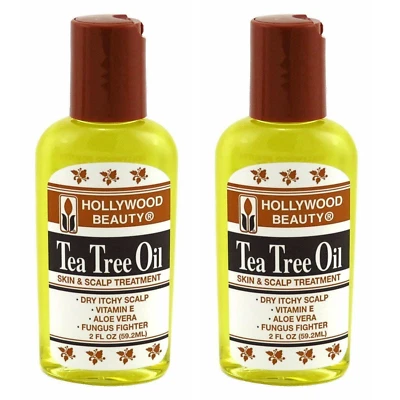 Aceite de árbol de té Hollywood Beauty tratamiento para piel y cuero cabelludo con aloe vera 2 oz. Pack 2 Foto 1 de 2