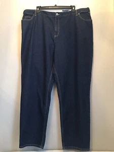Pantalones de mezclilla Lands End lavado oscuro para mujer talla grande 26 W x 32 entrepierna azul índigo nuevos con etiquetas - Imagen 1 de 17
