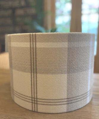 BALMORAL TARTAN CHECK WOOL EFFECT LAMPSHADE NATURAL (CREAM/BEIGE) - Image 1 of 2