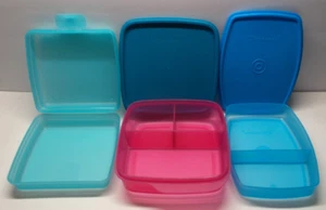 Tupperware 813 7503 3752 Contenitori Snack Pranzo Lotto di 3 - Foto 1 di 6