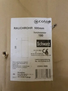 Ofenrohr Rauchrohr 500mm , Durchmesser 180mm, schwarz Neu Ovp - Bild 1 von 2