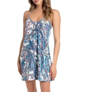 In Bloom by Jonquil Women's Sleeveless Scoop Neck Paisley Chemise Large - Picture 1 of 1