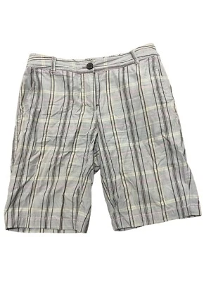 Pantalones Cortos Informales Liz Claiborne Mujer Multicolor A Cuadros Frente Plano 6 Foto 1 de 4