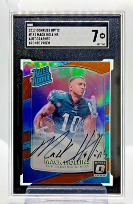 Mack Hollins SGC 7 Auto Bronze Prizm - 2017 Donruss Optic #161 - Image 1 of 2