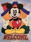 DISNEY MICKEY MOUSE WELCOME HOME HOUSE WINDSCULPT APPLIQUE LARGE YARD FLAG NEW
