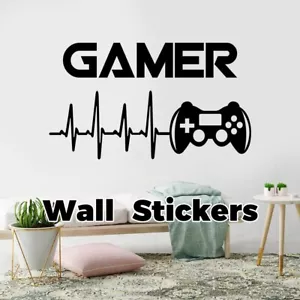 Boy Gamer Wall Stickers with Art Design Bedroom Home Playroom Background Decor - Picture 1 of 8