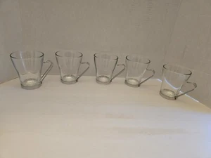 Set of 5 Vintage VITROSAX ITALY Cappuccino Glass Mug w/ Stainless Steel Handle - Picture 1 of 8
