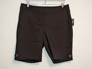 Rafaella Curvy Women's Black 9" Shorts Stretch Cotton Blend Size 12 - Picture 1 of 12