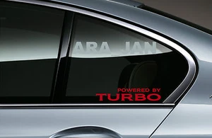 POWERED BY TURBO Vinyl Decal sticker sport racing car skirt window logo RED - Bild 1 von 1