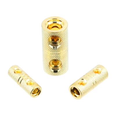 1x Kabelverbinder massiv vergoldet (10/16/25/35/50mm²) Stromkabel Stoßverbinder - Bild 1 von 3
