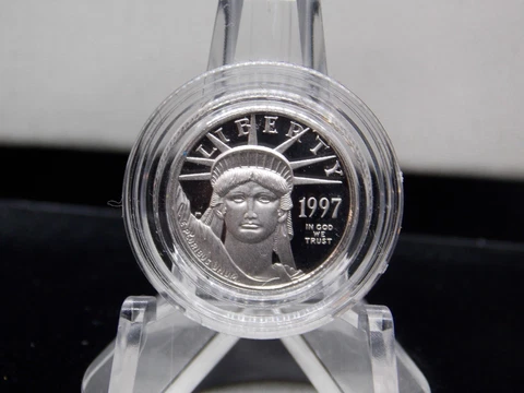 1997 "W" $10 American PLATINUM Eagle 1/10th oz .9995 Box & COA ECC&C, Inc Cover