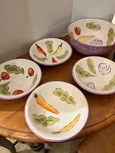 Alles Küche / handbemalt & handgefertigt / große Schüssel / 4 kleine Schüsseln - Bild 1 von 10