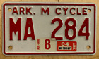 2004 ARKANSAS MOTORCYCLE CYCLE LICENSE PLATE " MA 284 " AR HARLEY HONDA