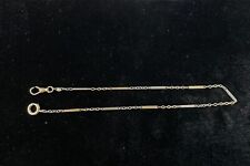 Antique 14kt Two-Tone White & Yellow Gold Bar Link Fancy Pocket Watch Chain