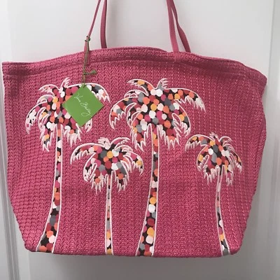 Bolso grande de paja Vera Bradley en confeti Pixie Foto 1 de 2