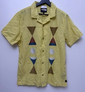 Roark Gonzo Camp Shirt Men Medium Gold Linen Blend Sunbeam Classic Fit NWT - Picture 1 of 7