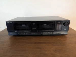 Vintage Sony TC-W285 Dolby NR Stereo Dual Cassette Deck in Black - PARTS ONLY  - Picture 1 of 8