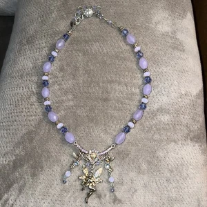 Kirks Folly Fairy Pixie Purple Rhinestone Goldtone Necklace Signed See Descripti - Picture 1 of 12