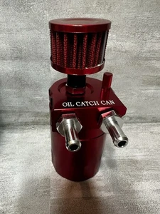 Kit universal de latas de captura de aceite 300 ml tanque deflector depósito respirador filtro rojo - Imagen 1 de 3