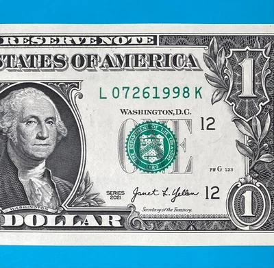 July 26, 1998 (L 07261998 K) BIRTHDAY Note $1 One Dollar Bill *UNC* - Image 1 of 4