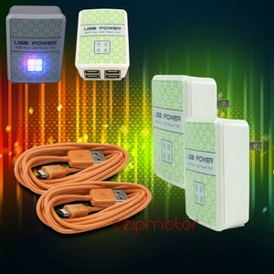 2X 4 USB PORT HUB WALL ADAPTER+10FT CABLE POWER CHARGER ORANGE GALAXY NOTE NEXUS - Photo 1/1
