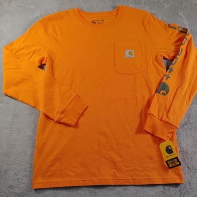 Carhartt Shirt Youth Large 14-16 Exotic Orange Long Sleeve Pocket Logo TS6458-B - Image 1 of 4