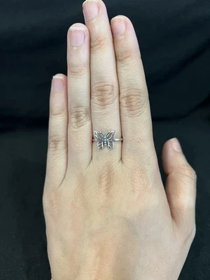 925 Sterling Silver Womens Girls Small Butterfly Mariposa Dainty Ring 5 - Image 1 of 4