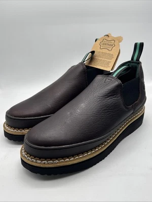 Zapato de Trabajo Georgia Boot Para Hombre Cuña Gigante Romeo Punta Suave Marrón Empapado - Talla 8.5M Foto 1 de 4