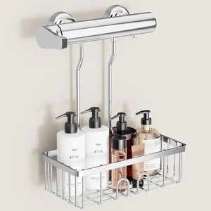 Shower Caddy Hanging Organiser Storage - Shower Shelf No Drilling Shower Organis - Picture 1 of 6