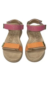 Sandalias de plataforma para mujer Woden Line EUR 40 talla US 8 naranja brillante multicolor” - Imagen 1 de 7