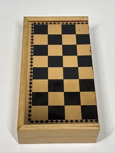 Vintage Magnetic Travel Chess Set – Folding Wooden Case – Fun On The Go! - Picture 1 of 10