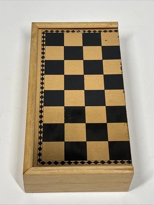 Vintage Magnetic Travel Chess Set – Folding Wooden Case – Fun On The Go! - Image 1 of 4