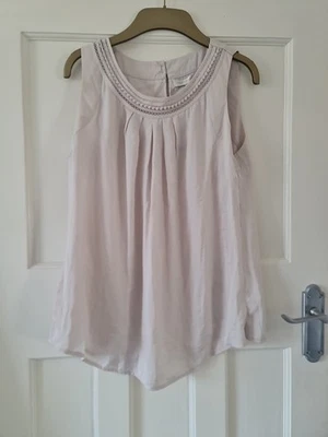 New Ladies Womens John Rocha natural Sleeveless Blouse Size 12 - Image 1 of 4