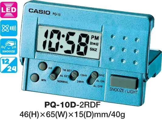 CASIO CLOCK PQ-10D-2RDF PQ10 ALARM LED LIGHT 12 MONTH WARRANTY - Image 1 of 1