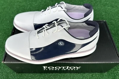 Zapatos de golf para mujer FJ TRADITIONS con puntera blanca/azul marino 7 medianos NUEVOS EN CAJA Foto 1 de 4