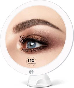 15X Lighted Magnifying Mirror with Lights - Large 8 Inch Makeup Mirrors with Su - Picture 1 of 12