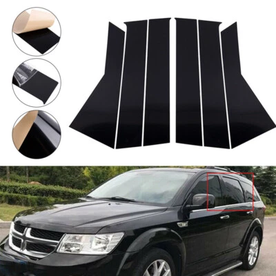 Kit de 6 piezas de postes de pilar negros para molduras de puerta ventana para Dodge Journey 2009-2020 Foto 1 de 4